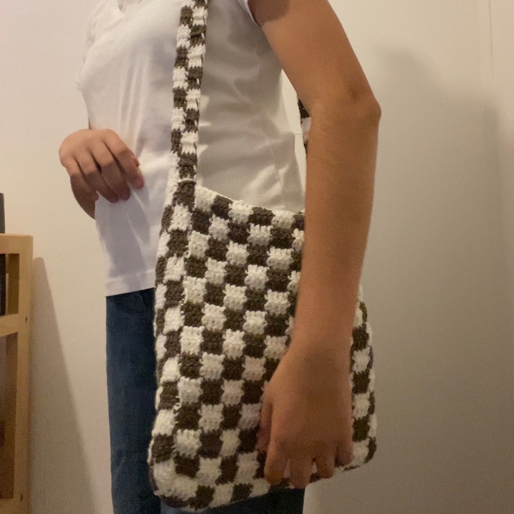 Checkered Crochet Bag